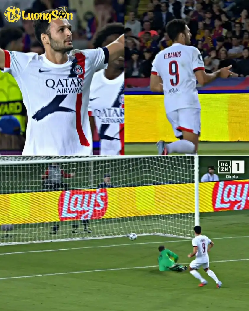 Tình huống Ramos ghi bàn mang về chiến thắng cho PSG (Ảnh: X). Tình huống Ramos ghi bàn mang về chiến thắng cho PSG