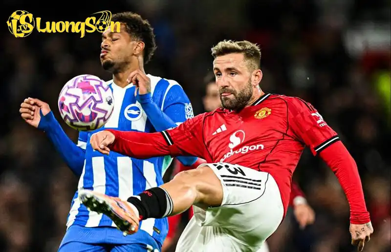 Shaw chơi tốt trước Brighton - Ảnh: @utdreport Shaw chơi tốt trước Brighton